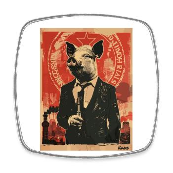 Business Pig – Stylish and Successful - Square fridge magnet - white - Front