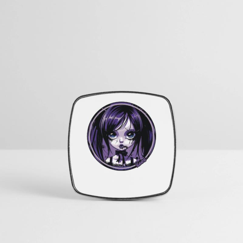 Gothic Chibi Mädchen – Dunkle Ästhetik Viereckiger Kühlschrankmagnet