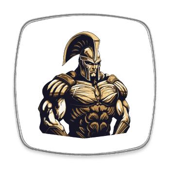 Spartaner Gladiator Muskeln - Viereckiger Kühlschrankmagnet - Weiß - Vorne