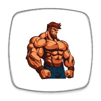 Bodybuilder Gym - Viereckiger Kühlschrankmagnet - Weiß - Vorne