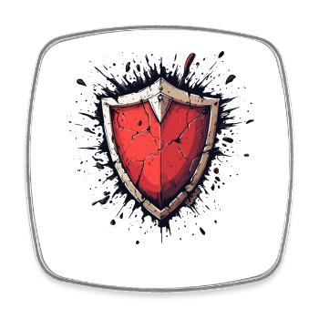 Broken Shield – Symbol of Strength - Square fridge magnet - white - Front