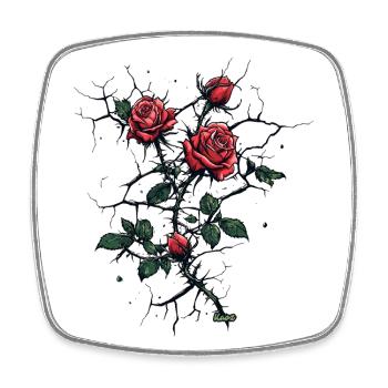 Roses break through concrete: the power of love - Square fridge magnet - white - Front