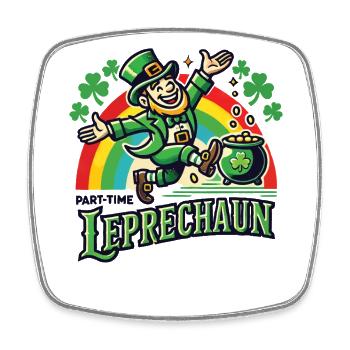 St. Patrick's Day Kleeblatt Regenbogen Kobold - Viereckiger Kühlschrankmagnet - Weiß - Vorne
