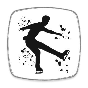 Figure Skating Skating Figure Skating - Square fridge magnet - white - Front