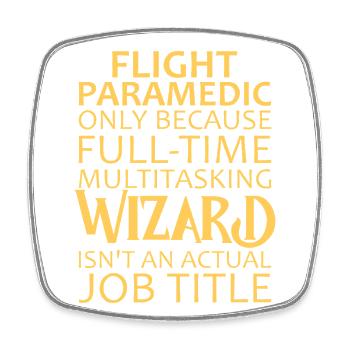Flight Paramedic Wizard Luftrettung - Viereckiger Kühlschrankmagnet - Weiß - Vorne