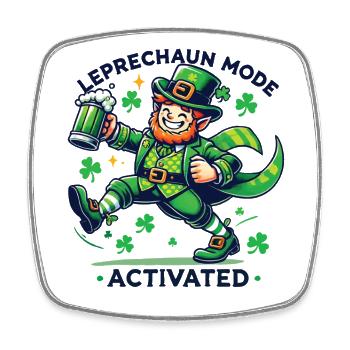Leprechaun Modus Aktiviert St. Patricks Tag Feier - Viereckiger Kühlschrankmagnet - Weiß - Vorne