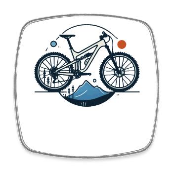 Mountain Bike Adventure Bike Graphic - Square fridge magnet - white - Front