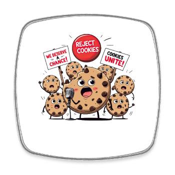 Keks-Rebellion – Lustiges Cookie Protest Design - Viereckiger Kühlschrankmagnet - Weiß - Vorne