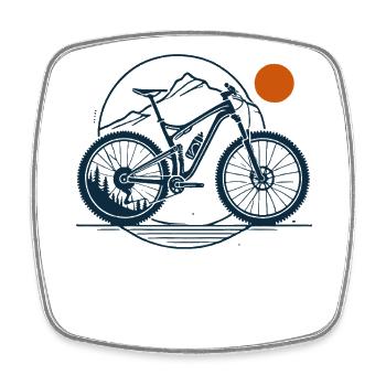 Cyclisme Aventure Montagnes VTT Soleil - Magnet carré - blanc - Devant