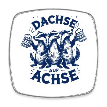 Dachse Auf Achse Party Crew Spaß - Viereckiger Kühlschrankmagnet - Weiß - Vorne