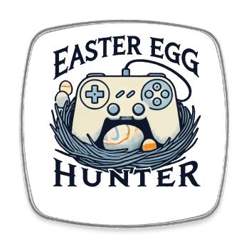Easter Egg Jäger Gaming Controller Kunst - Viereckiger Kühlschrankmagnet - Weiß - Vorne