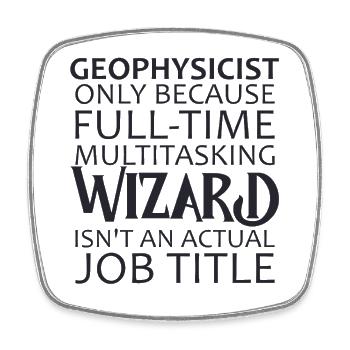 Geophysicist Wizard Geophysics - Viereckiger Kühlschrankmagnet - Weiß - Vorne