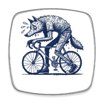 Bicycle Wolf Design Créatif Cyclisme - Magnet carré - blanc - Devant