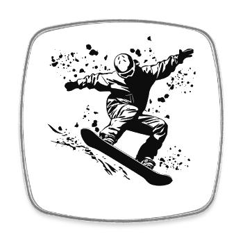 Snowboarder Snowboarding Snowboard - Viereckiger Kühlschrankmagnet - Weiß - Vorne