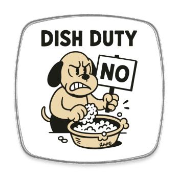 Cuisine Service de vaisselle et de vaisselle Le chien dit non - Magnet carré - blanc - Devant