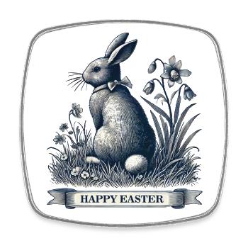 Ostern Hase Vintage Retro Cottagecore Ästhetik - Viereckiger Kühlschrankmagnet - Weiß - Vorne