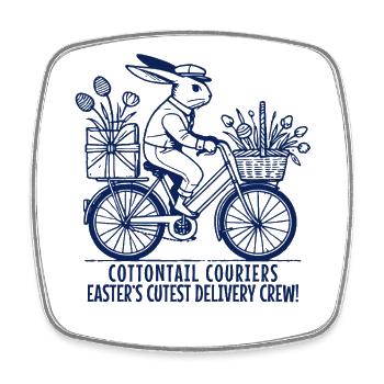 Ostern Kuriere Häschen Retro Liefercrew - Viereckiger Kühlschrankmagnet - Weiß - Vorne
