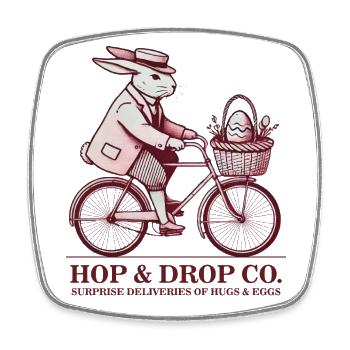 Ostern Retro Hase Fahrrad Ästhetik Eier - Viereckiger Kühlschrankmagnet - Weiß - Vorne