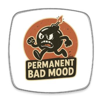 Angry Bomb: Always in a bad mood - Square fridge magnet - white - Front