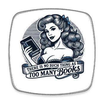 Retro buch Girl buch design für Vielleser - Viereckiger Kühlschrankmagnet - Weiß - Vorne
