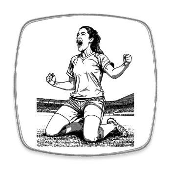 Footballer's shirt: Goal celebration with a sense of victory - Square fridge magnet - white - Front