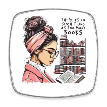 L’amateur de livres rencontre le look rétro d’une fille de livre - Magnet carré - blanc - Devant
