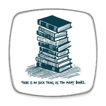 Conception de livre rétro pour les amateurs de bibliophiles - Magnet carré - blanc - Devant