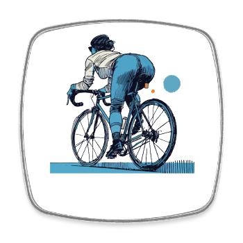 Vélo de route streetwear pour les cyclistes qui ont du style - Magnet carré - blanc - Devant