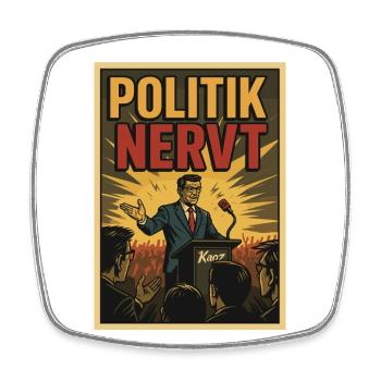 Satire Politiker Rede zum Thema Politik nervt - Viereckiger Kühlschrankmagnet - Weiß - Vorne