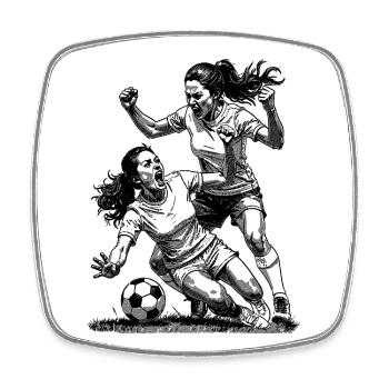 Duel! Women's football shirt for winners! - Square fridge magnet - white - Front
