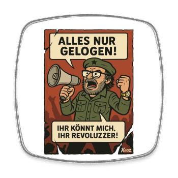 Tout cela n’est qu’un mensonge ! Parodie révolutionnaire - Magnet carré - blanc - Devant