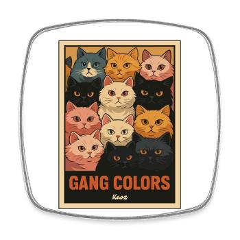 Gang Colors - Katzen Bande - Viereckiger Kühlschrankmagnet - Weiß - Vorne