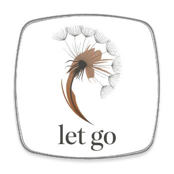 Pusteblume Löwenzahn Let Go Wunschdesign Spruch - Viereckiger Kühlschrankmagnet - Weiß - Vorne