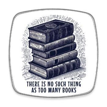 Book club motif in retro book - Square fridge magnet - white - Front