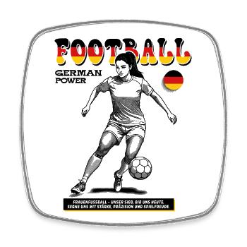 Germany Fußballspielerin Shirt: Training mit Stil - Viereckiger Kühlschrankmagnet - Weiß - Vorne