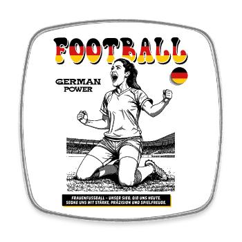 Deutschland Fußballerin Shirt: Tor mit Übersicht - Viereckiger Kühlschrankmagnet - Weiß - Vorne