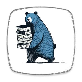 Bücher Leseratte Buchliebhaber Lustiges Buch - Viereckiger Kühlschrankmagnet - Weiß - Vorne