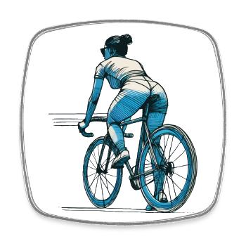 Sporty cycling design for modern people - Square fridge magnet - white - Front