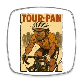 Tour de Pain – Les cyclistes à la limite - Magnet carré - blanc - Devant