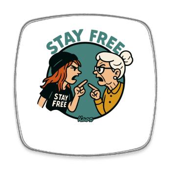 Stay Free: Generations in dispute - Square fridge magnet - white - Front