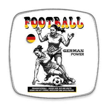 Deutsches Frauenfußball Shirt: Kampfgeist gezeigt - Viereckiger Kühlschrankmagnet - Weiß - Vorne