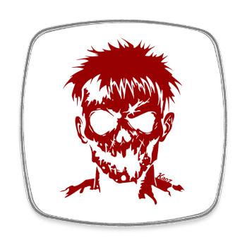 Dark Shadow Zombie with Blank Stare - Square fridge magnet - white - Front