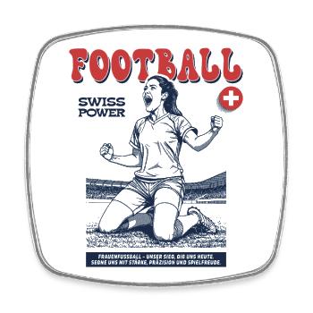 Schweizer Fußballerin Shirt: Spiel mit Vision - Viereckiger Kühlschrankmagnet - Weiß - Vorne