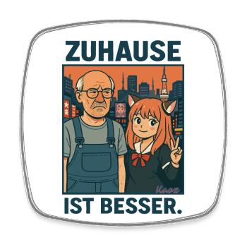 Peter Listless in Japan – Home is better - Square fridge magnet - white - Front