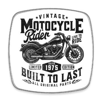 1975 Vintage Moto Cadeau d’anniversaire - Magnet carré - blanc - Devant