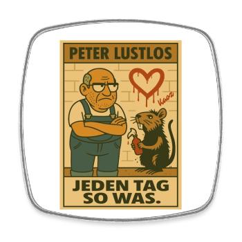Peter Listless – Every Day Street Art - Square fridge magnet - white - Front