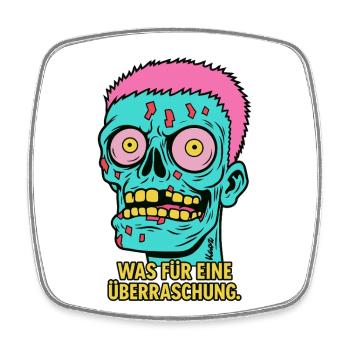 Was für eine Überraschung – Zombie-Reaktion - Viereckiger Kühlschrankmagnet - Weiß - Vorne
