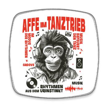 Monkey Beats Shirt : Fête de rue avec écouteurs - Magnet carré - blanc - Devant