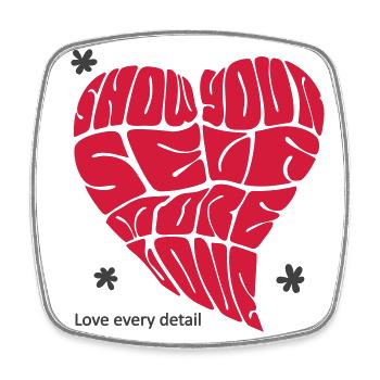Show Yourself more love - Viereckiger Kühlschrankmagnet - Weiß - Vorne