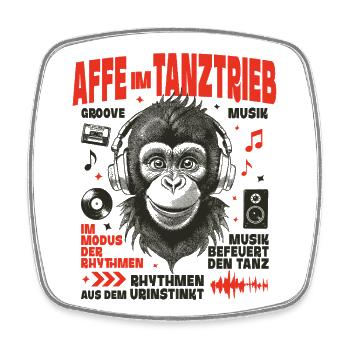 Wild Beat T-Shirt – Pure Monkey Dance - Magnet carré - blanc - Devant